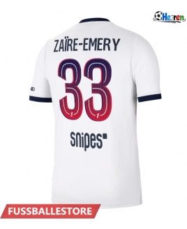 Günstige Paris Saint-Germain Warren Zaire-Emery #33 Auswärtstrikot 2026-27 Kurzarm